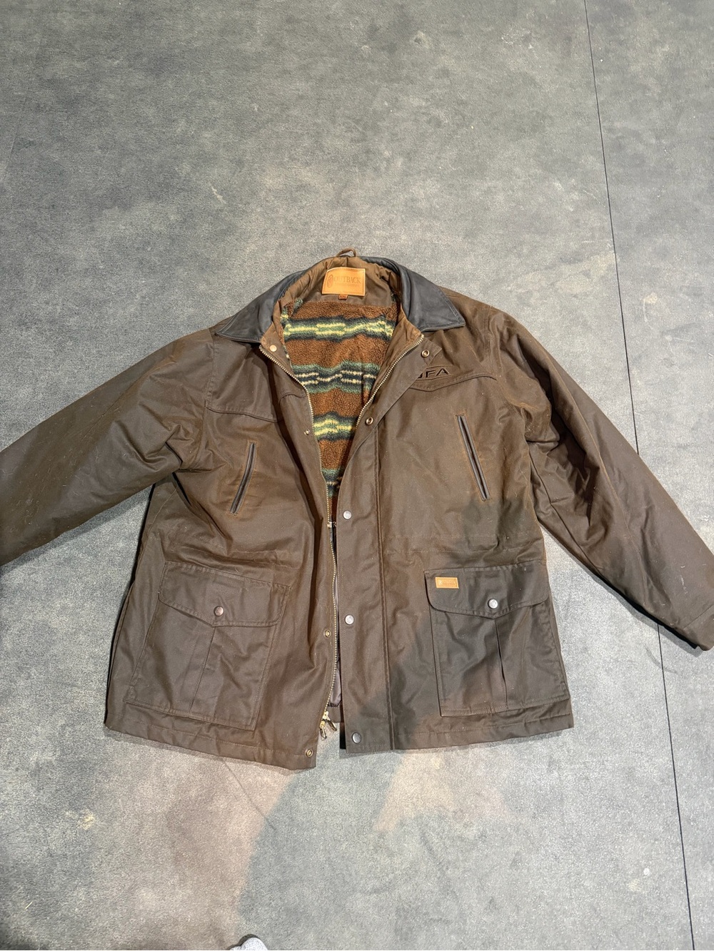 Men's Brown Waxed Trench Coat with Sherpa-Lined Interior